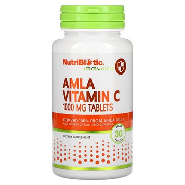 NutriBiotic, 機體抵抗，余甘子維生素 C，1,000 毫克，30 片全素片