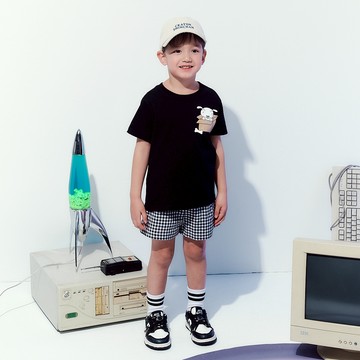 CACO-MIT 小白紙箱探頭短T‧親子款-童【J3SC502】