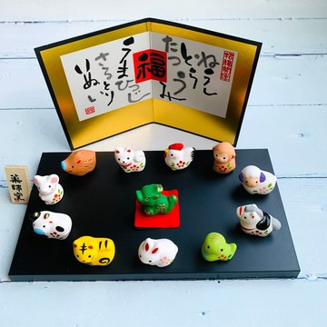 錦彩招福12生肖組-吉祥物(鼠牛虎兔龍蛇馬羊猴雞狗豬)  送禮推薦