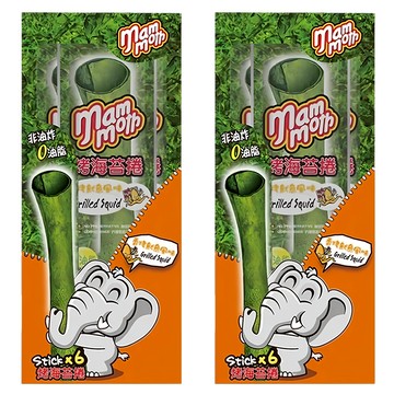 京奇貿易 mam moth MM象泰式烤海苔捲 香烤魷魚  15g  2盒