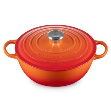 LE CREUSET 典藏媽咪鐵鍋 鋼頭  火焰橘  1個  26cm