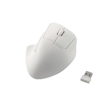 ELECOM Shellpha無線人體工學5鍵滑鼠/白