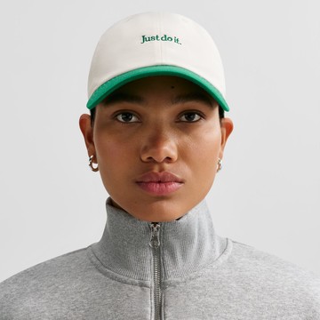 NIKE U NK CLUB CAP U CB JDI L 男帽子 綠白-FB5370138