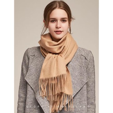 鄂爾多斯市男女同款22秋冬新款純羊絨百搭保暖圍巾180x30cm禮盒