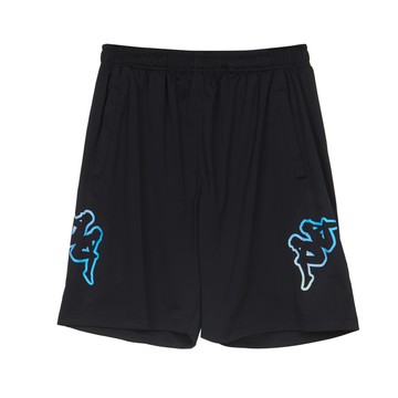 KAPPA 義大利 時尚吸濕排汗型男 針織短褲 黑 361V89W005