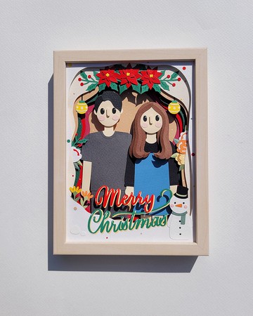 紙工藝相框（圖層類型）：聖誕主題