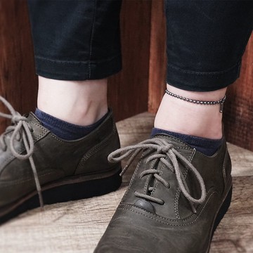 極簡銀珠腳鍊 3mm圓珠 復古黑設計 925純銀腳踝鍊 刻字訂製