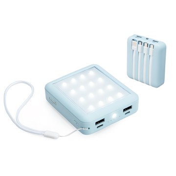 E-books B85 五合一LED自帶四線行動電源 10000mAh 同時可充5裝置  CG-10000CA-FL  藍色