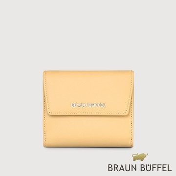【BRAUN BUFFEL 德國小金牛】台灣總代理 薇拉-A 8卡兩折短夾-淺棕色/BF850-404-CR