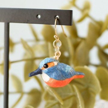 和紙飾品 耳夾/耳針 翠鳥 野鳥 鳥類