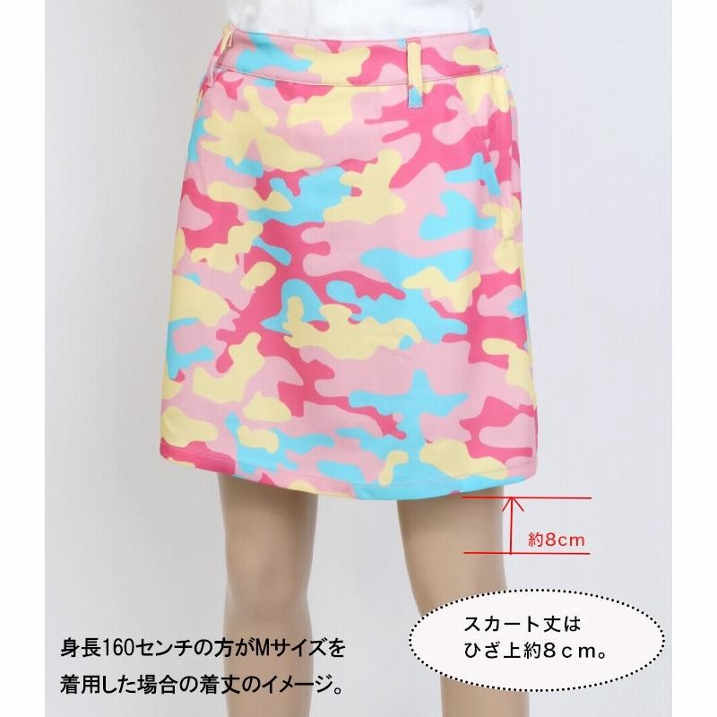 ゴルフウェア レディース カラフルカモフラ柄ポロシャツ