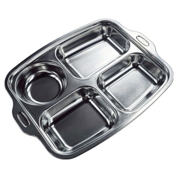 TEMPEST 純鈦分隔餐盤 四分隔盤 亮面  鈦原色  1個  250 x 220mm