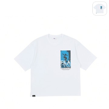 【FILA】男性 短袖 棉質圓領T恤-白色 1TEY-5801-WT