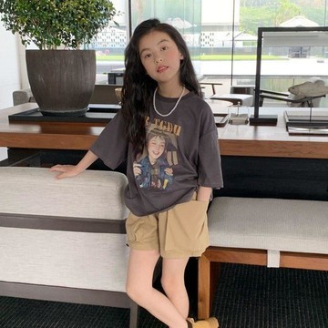 【兒童T恤】 女童短袖 女童T恤 女童純棉T恤 女童上衣 女童夏裝 女童寬鬆上衣 女童圓領T恤 女童半袖 女童洋氣上衣