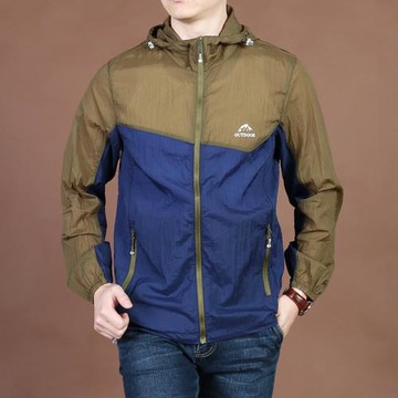 防曬衣男夏季戶外輕薄寬松皮膚衣男時尚撞色釣魚連帽防曬服外套潮