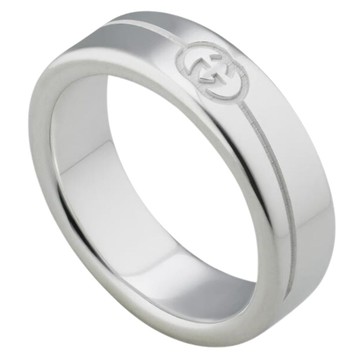 古馳 GUCCI  對角線系列 寬版戒指 925純銀