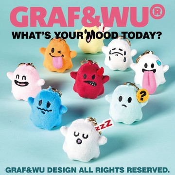 臺灣出貨💥GRAF原創品牌【迷你版】今天什麼心情mood可愛鬼毛絨玩偶鑰匙扣