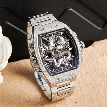 【BONEST GATTI 布加迪】騰龍魅影 酒桶 晶鑽 動能儲存 鏤空 夜光 機械錶 BG5605