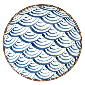 Saikai 西海陶器 波佐見燒 職人手繪系列 兩件式丼飯碗 18.5 x 18.5 x H6.5 cm 900 ml  白色 + 藍色  1個