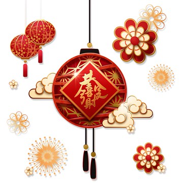 好物良品 新春過年節慶玻璃門窗靜電窗貼 燈籠款  大(140 x 85cm)  恭喜發財