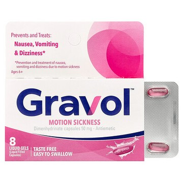 Gravol, Motion Sickness, Ages 6+, 50 mg, 8 Liquid Gels