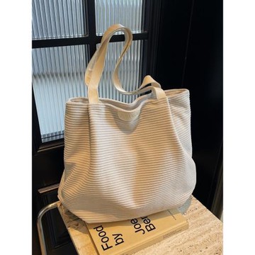 休閑大容量燈芯絨托特包女2024秋季新款時尚復古手提包通勤單肩包