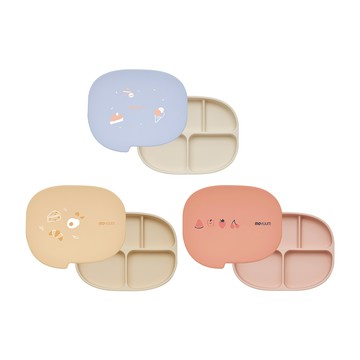 MOYUUM 韓國 白金矽膠吸盤式餐盤盒 對話框系列-多款可選