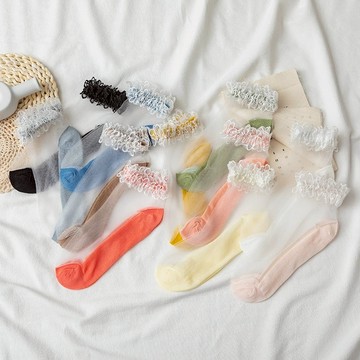 D89 夏季超薄蕾絲短襪