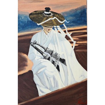 手持寶劍的女戰士原創具象藝術手繪 作者 RinaArtSK