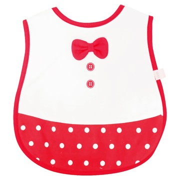vivibaby 蝴蝶結紅點圍兜  紅色  1入  1個