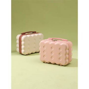 手提箱子14寸行李箱馬卡龍餅干化妝箱包可愛迷你伴手禮旅行箱男女