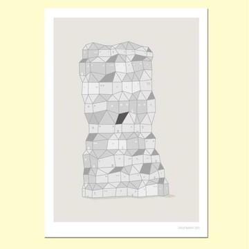 【摩達客】西班牙知名插畫家Judy Kaufmann藝術創作海報掛畫裝飾畫-鄰居們 (附Judy本人簽名)(含木框)