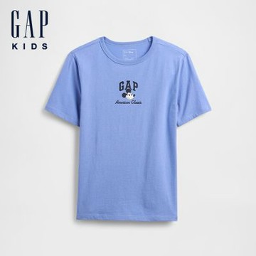 【GAP】GapKids × Disney迪士尼米奇老鼠Logo T恤-迪士尼家族風信子紫(884438)