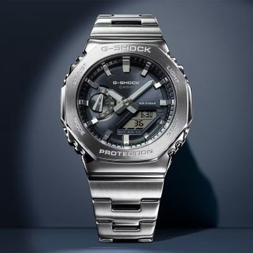 CASIO 卡西歐 G-SHOCK 金屬光系列八角雙顯電子錶 手錶 周年慶獻禮 送禮推薦 GM-2110D-8A