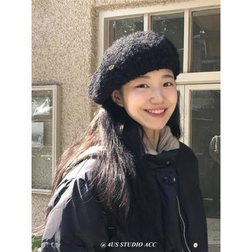 貝雷帽女秋冬季英倫復古高級感2023新款大頭圍顯臉小韓系畫家帽子