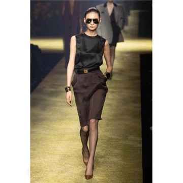 輕奢小眾圓領無袖收腰顯瘦背心上衣包臀A字鉛筆半身裙中長套裝夏