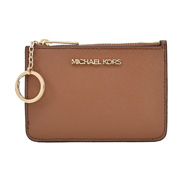 MICHAEL KORS JET SET防刮卡片夾層鑰匙零錢包-棕_廠商直送