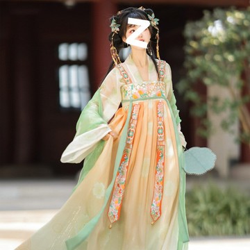 唐制漢服女齊胸刺繡襦裙復原款國風日常套裝廠家壹件起批壹件包郵鑫弘-素時衣櫥