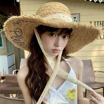 默契滿分💯 夏季帽子超大夏天帽簷海邊防曬遮陽帽度假太陽沙灘草帽新款 5RMG