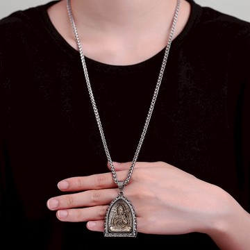 鈦鋼項鍊 男女通用 項鍊 佛牌項鍊 十二生肖 本命佛 八大守護神 菩薩 護身符 保平安 吊墜 毛衣鏈 生日禮物 365