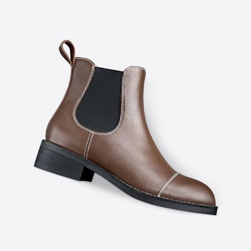 設計師款真皮切爾西靴 | 西班牙手工製 | 復古粗跟中筒靴