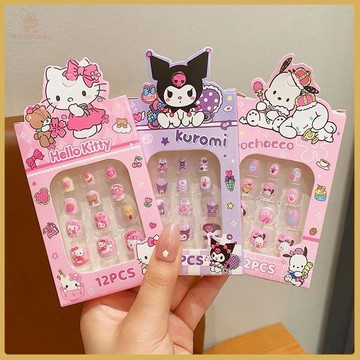 💠台灣出貨💠三麗鷗兒童指甲貼女孩萌趣美甲貼可拆卸女孩指甲片甜美可愛穿戴甲