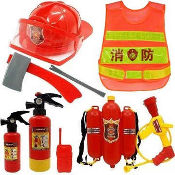 【台灣出貨】消防員兒童消防玩具套裝裝備角色扮演滅火器噴水馬甲仿真山姆