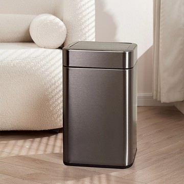 ELPHECO 20L 不鏽鋼雙開除臭炫光感應垃圾桶 ELPH228DU - 鈦金色