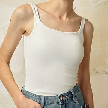 現貨+預購 頂級法式內衣緞面背心帶胸墊內搭無鋼圈透氣冰絲內衣-螺紋乳膠墊女背心3色74lt34【獨家進口】【米蘭精品】