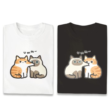 JZ TEE 橘貓&暹羅貓-吸臉 印花短袖