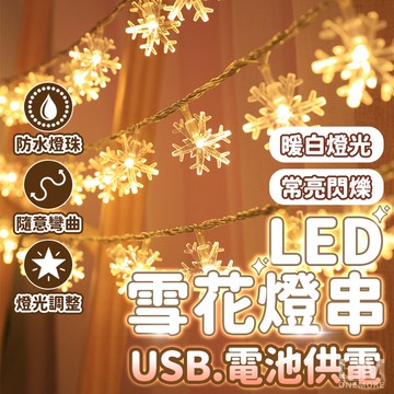雪花燈 造型燈串 LED燈串 燈飾 圓球燈 銅線燈 螢火蟲燈串 LED串燈 佈置燈 露營燈 防水燈串 裝飾燈 聖誕燈
