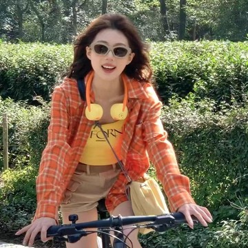 【MIMU】🌳有貨🌳 美式潮牌新款韓系復古格子長袖襯衫情侶寬鬆百搭襯衣女 遮肉襯衫 垂感女襯衫