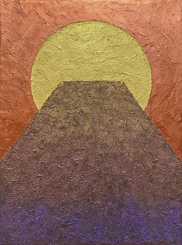 「赤富士」/ acrylic on panel