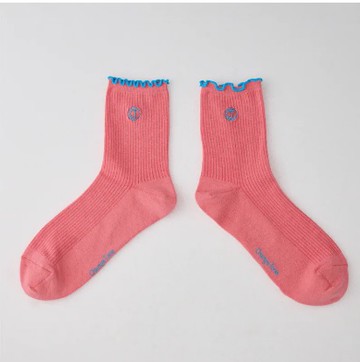 氣泡蘇打中筒襪〈粉〉L號